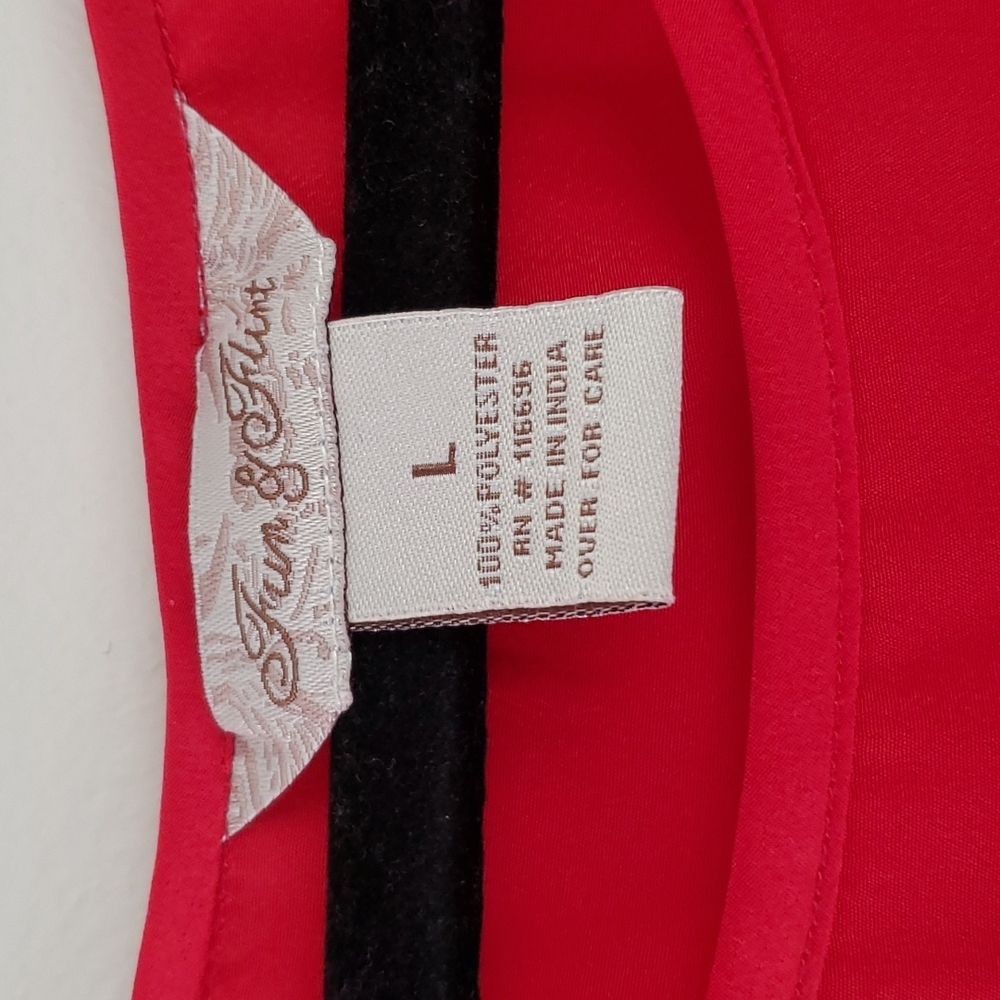 Red High-Low Blouse - Picture 4 of 6